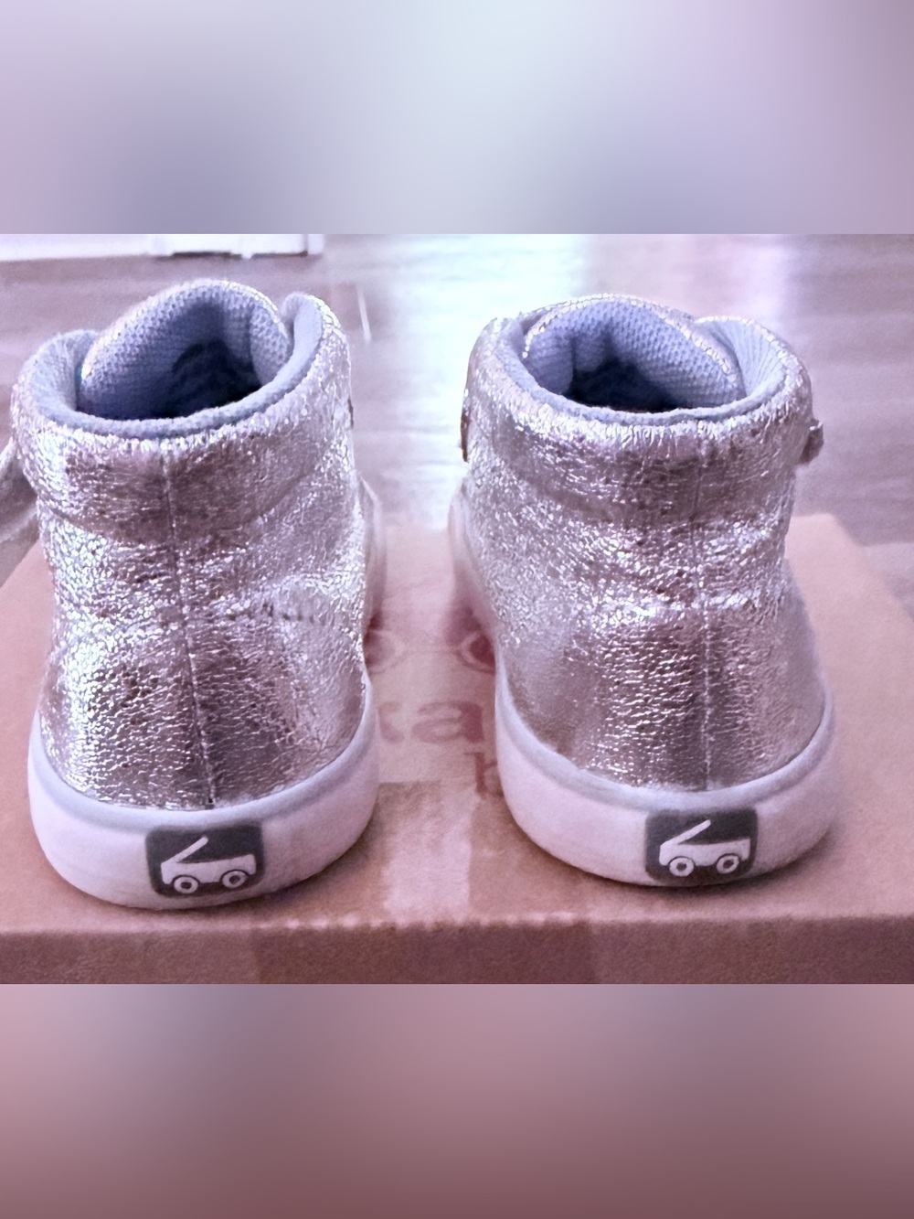 See Kai Run Drew Silver High Top Sneakers - Picture 3 of 7